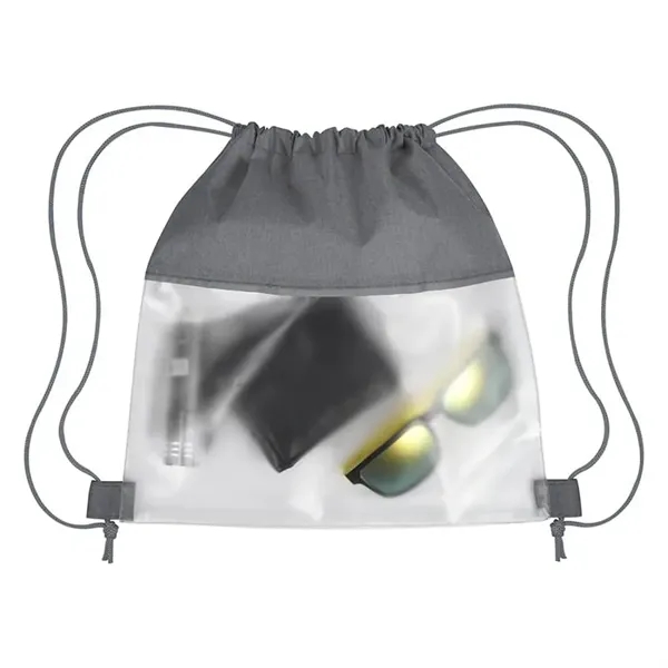 Reflective Heathered Frost Drawstring Bag - Reflective Heathered Frost Drawstring Bag - Image 4 of 5