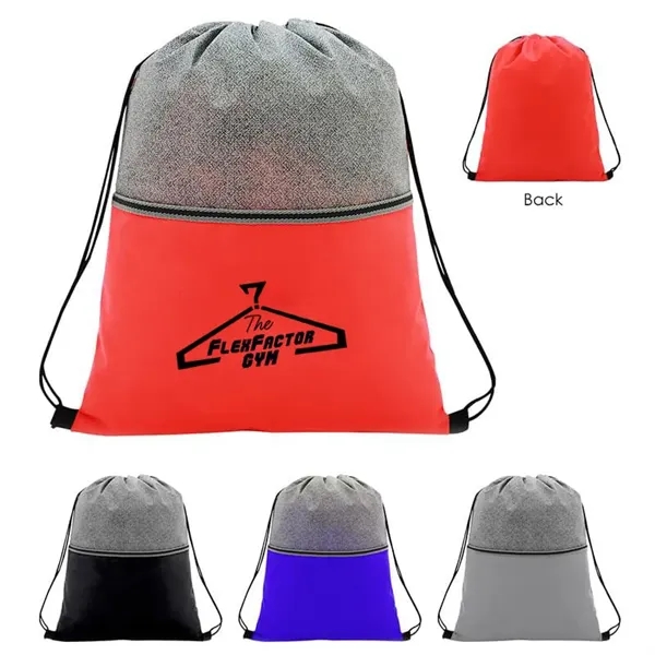 Color Basics Heathered Non-Woven Drawstring Bag - Color Basics Heathered Non-Woven Drawstring Bag - Image 0 of 2