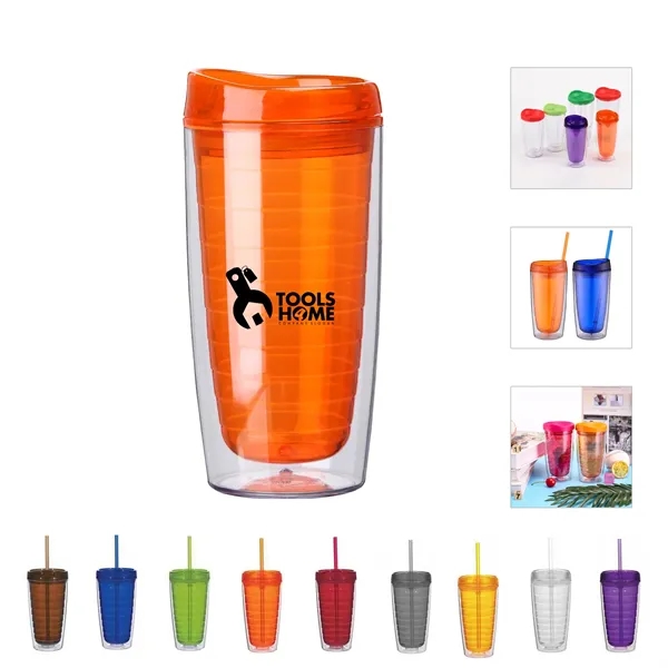 16Oz Double Wall Solid Clear Orbit Acrylic Tumbler - 16Oz Double Wall Solid Clear Orbit Acrylic Tumbler - Image 0 of 6