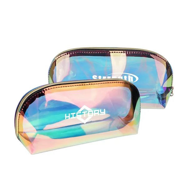 Clear TPU Holographic Makeup Bag With Zipper