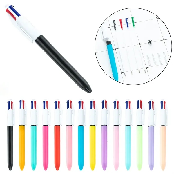 4-In-1 Retractable Multi-Color Ballpoint Pen - 4-In-1 Retractable Multi-Color Ballpoint Pen - Image 1 of 2