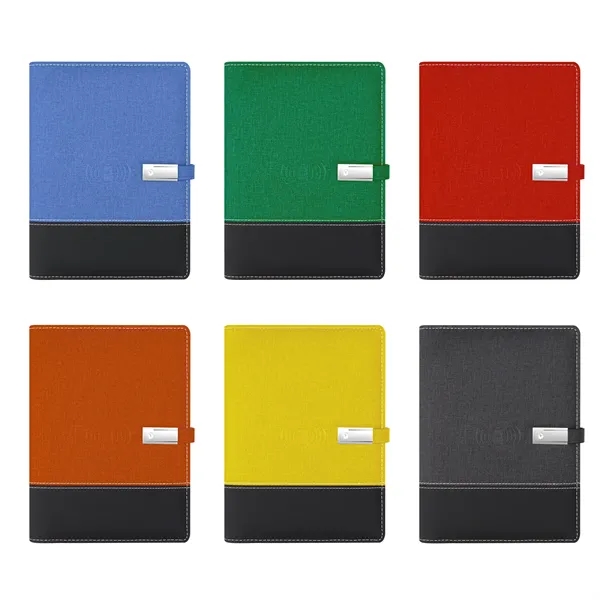 A5 Multi Functional Wireless Charger Notebook W/ Power Bank - A5 Multi Functional Wireless Charger Notebook W/ Power Bank - Image 1 of 4