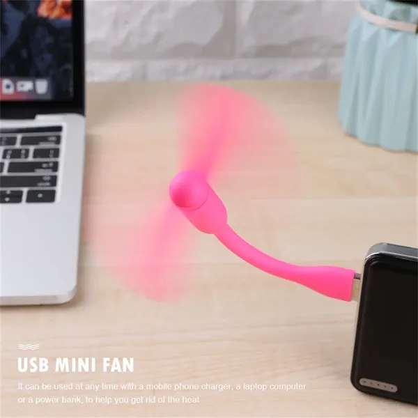 Usb Portable Custom Mini Charging Bank Small Fan - Usb Portable Custom Mini Charging Bank Small Fan - Image 2 of 4