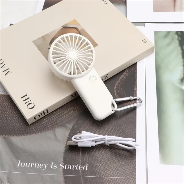 Portable Mini USB Rechargable Handheld Fan With Carabiner - Portable Mini USB Rechargable Handheld Fan With Carabiner - Image 4 of 5