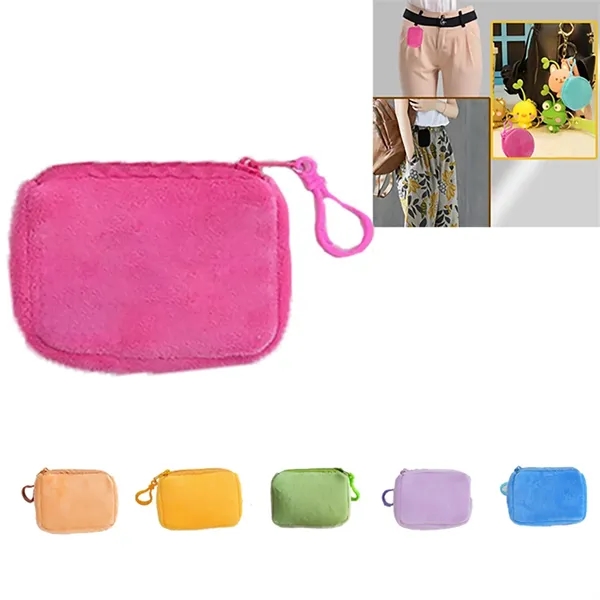 Plush Storage Pouch Velvet Earphone Keyring Bags - Plush Storage Pouch Velvet Earphone Keyring Bags - Image 0 of 4