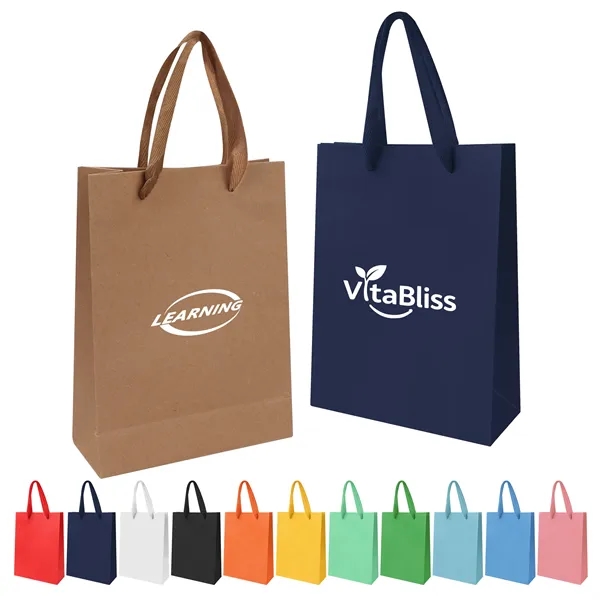 Small Paper Gift Bags W/ Handles 8" 4" 10" - Small Paper Gift Bags W/ Handles 8" 4" 10" - Image 0 of 3