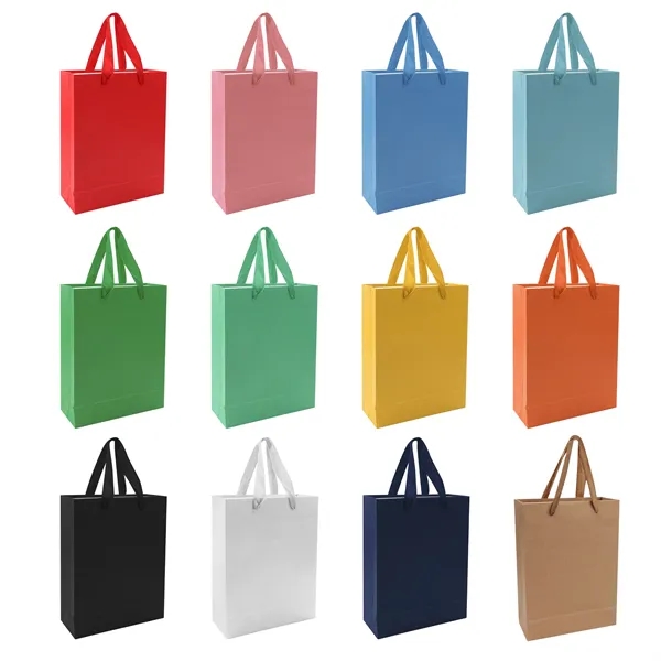 Small Paper Gift Bags W/ Handles 8" 4" 10" - Small Paper Gift Bags W/ Handles 8" 4" 10" - Image 1 of 3