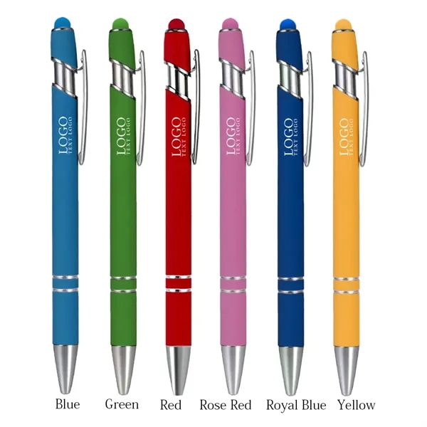 Metal Ballpoint Pen With Color Stylus Tip - Metal Ballpoint Pen With Color Stylus Tip - Image 1 of 8