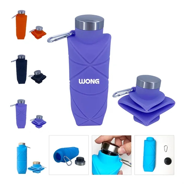 24oz Collapsible Silicone Travel Water Bottle For World Cup