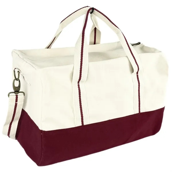Heavy Duty 18 oz Canvas Duffle Bag Weekender Travel Maroon - Heavy Duty 18 oz Canvas Duffle Bag Weekender Travel Maroon - Image 3 of 7
