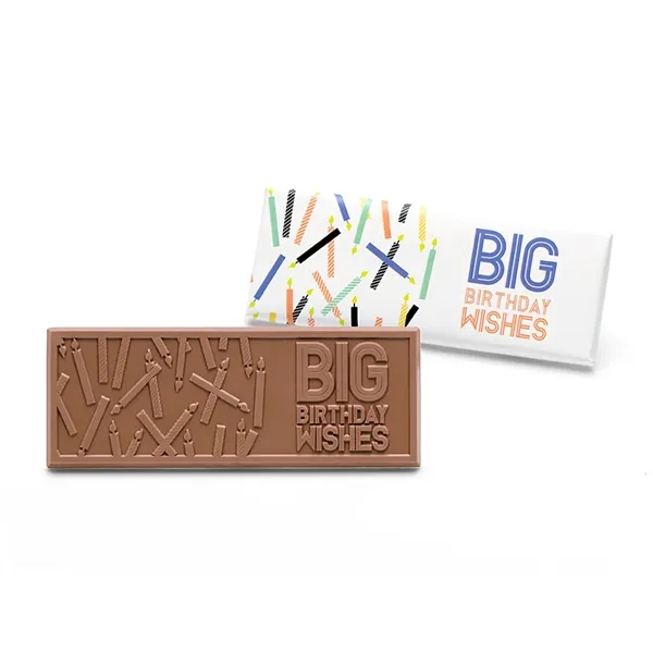 Birthday Wishes 2"x5" Themed Milk Chocolate Wrapper Bar