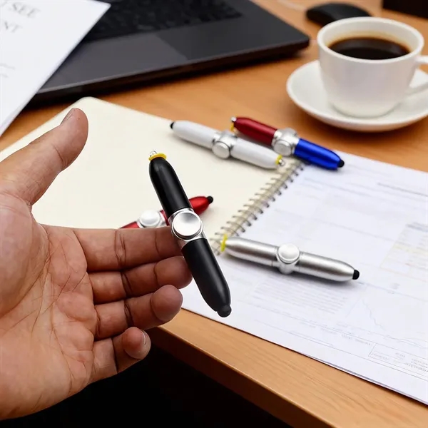 Fidget Spinner Ball Pens With LED Light - Fidget Spinner Ball Pens With LED Light - Image 1 of 9