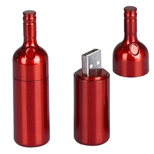 Custom Wine Bottle USB Flash Drive - Custom Wine Bottle USB Flash Drive - Image 1 of 4