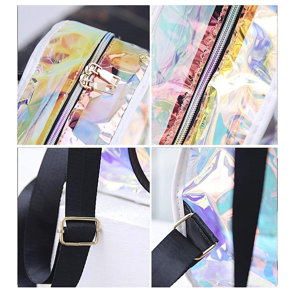 Dabixx Holographic Laser Packback Women, PVC Transparent Bag - Dabixx Holographic Laser Packback Women, PVC Transparent Bag - Image 2 of 3