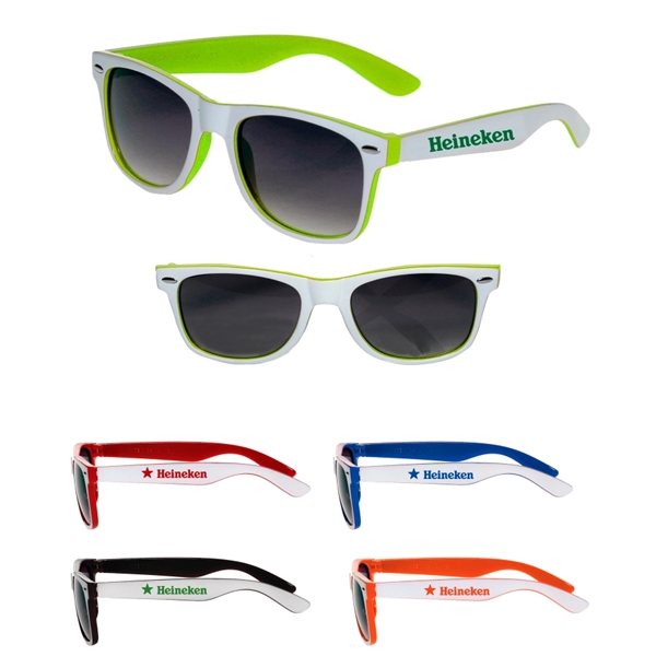 Two Color White Sunglasses Plum Grove 
