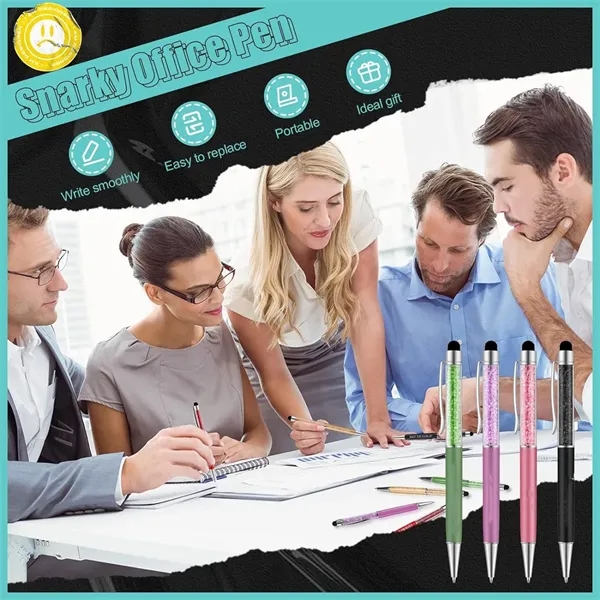 Crystal Ballpoint Pens with Stylus Tip - Crystal Ballpoint Pens with Stylus Tip - Image 2 of 3