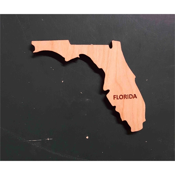 2" - Florida Engraved Hardwood Magnets - USA-Made