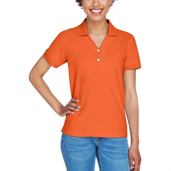 Devon & Jones Ladies' Short-Sleeve Y-Collar Polo Shirt - Devon & Jones Ladies' Short-Sleeve Y-Collar Polo Shirt - Image 10 of 58