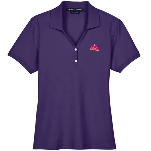 Devon & Jones Ladies' Short-Sleeve Y-Collar Polo Shirt - Devon & Jones Ladies' Short-Sleeve Y-Collar Polo Shirt - Image 16 of 58