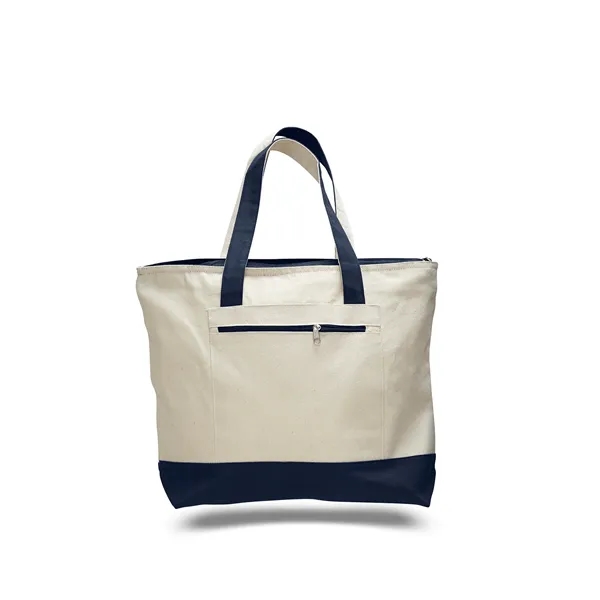 Canvas Zipper Tote Bag 18" W x 14" H w/4.5" Gusset - Canvas Zipper Tote Bag 18" W x 14" H w/4.5" Gusset - Image 11 of 14