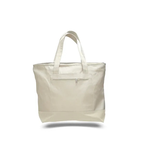 Canvas Zipper Tote Bag 18" W x 14" H w/4.5" Gusset - Canvas Zipper Tote Bag 18" W x 14" H w/4.5" Gusset - Image 10 of 14