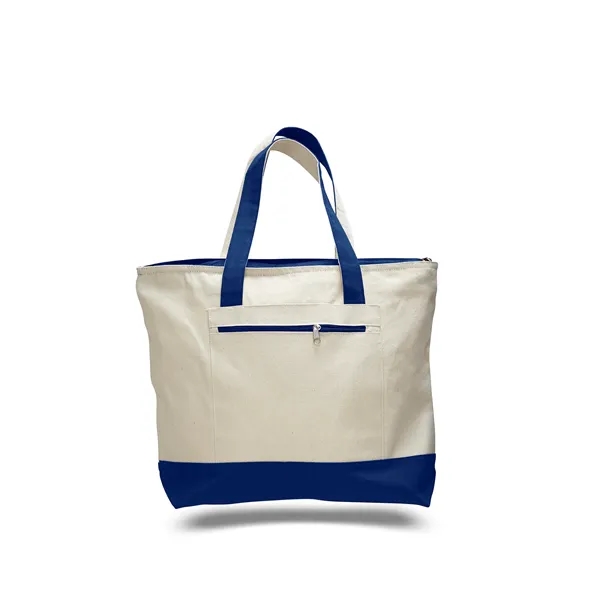 Canvas Zipper Tote Bag 18" W x 14" H w/4.5" Gusset - Canvas Zipper Tote Bag 18" W x 14" H w/4.5" Gusset - Image 13 of 14