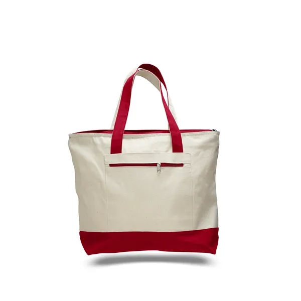 Canvas Zipper Tote Bag 18" W x 14" H w/4.5" Gusset - Canvas Zipper Tote Bag 18" W x 14" H w/4.5" Gusset - Image 14 of 14