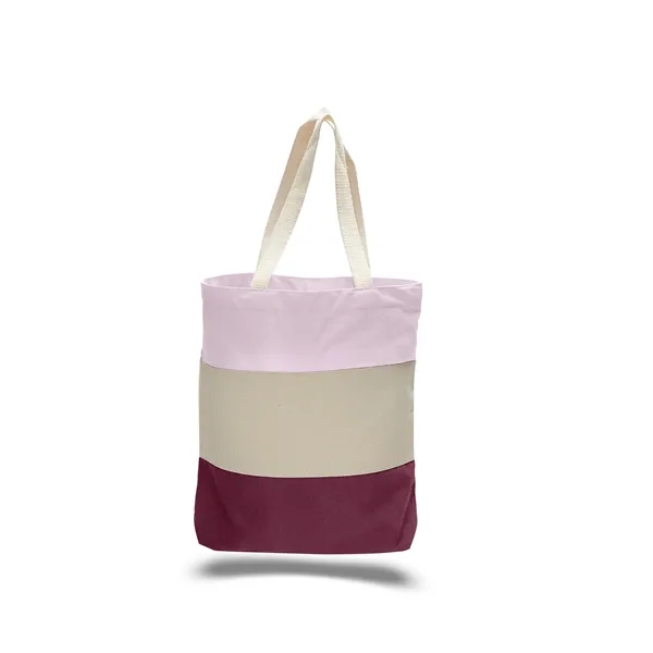 Canvas Tri Color 15x15 Bag w/ 3" Gusset - Canvas Tri Color 15x15 Bag w/ 3" Gusset - Image 9 of 11
