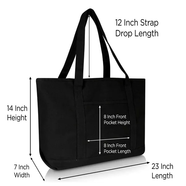 12 Oz. Reusable Large Canvas Tote Bag - 12 Oz. Reusable Large Canvas Tote Bag - Image 1 of 8
