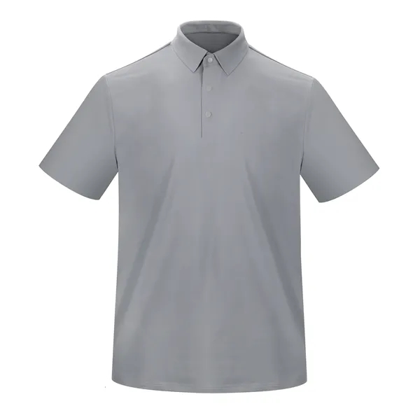 Men's Polo Shirt With Bonded Collar with Logo - Men's Polo Shirt With Bonded Collar with Logo - Image 2 of 3