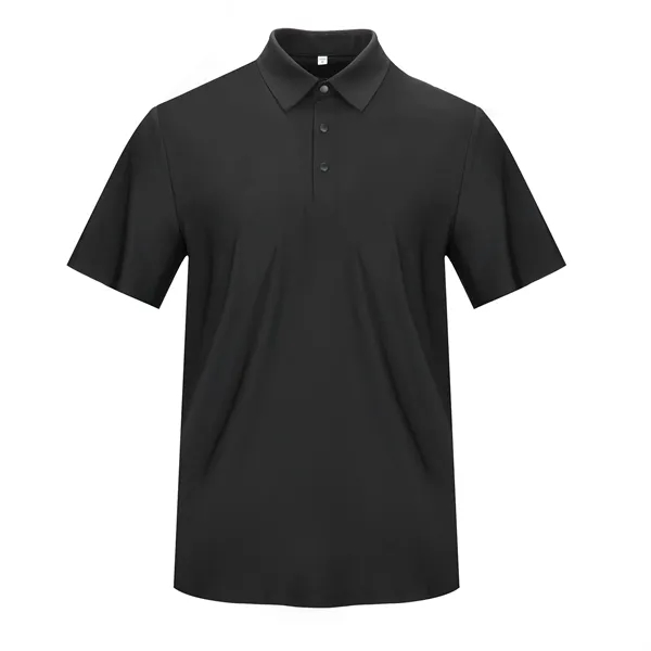 Men's Polo Shirt With Bonded Collar with Logo - Men's Polo Shirt With Bonded Collar with Logo - Image 3 of 3