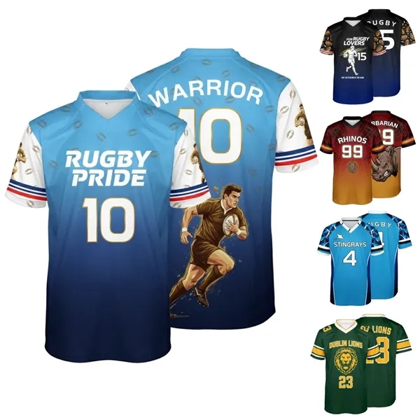 Unisex Custom Sublimated Rugby Jersey - Unisex Custom Sublimated Rugby Jersey - Image 0 of 6