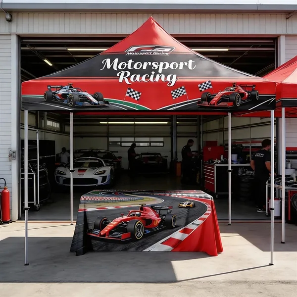 10' Heavy Duty  Canopy Tent w/ 6ft Table Cover (Full Color) - 10' Heavy Duty  Canopy Tent w/ 6ft Table Cover (Full Color) - Image 3 of 4