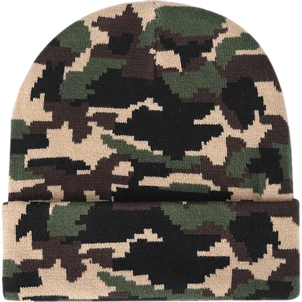 Personalized Camouflage Cuffed Beanie for Unisex - Personalized Camouflage Cuffed Beanie for Unisex - Image 3 of 5
