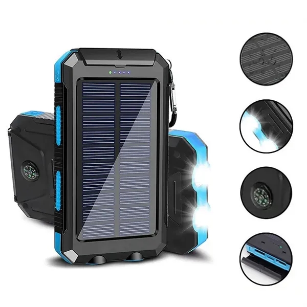 Solar Power Bank 10000mAh Waterproof with Light & Compass - Solar Power Bank 10000mAh Waterproof with Light & Compass - Image 4 of 6
