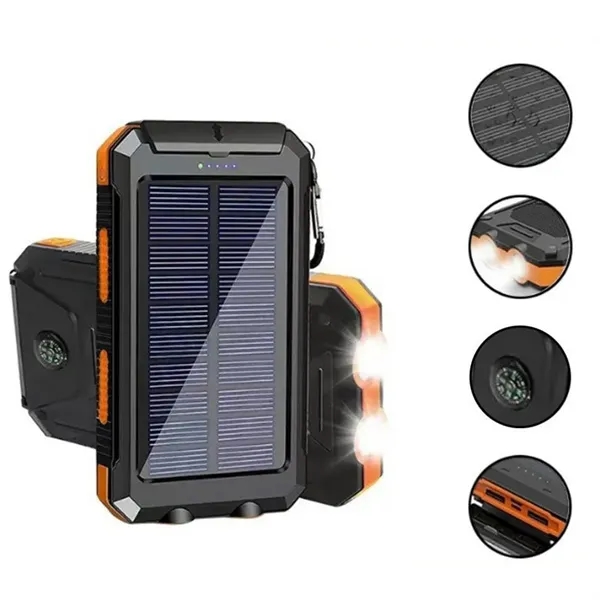 Solar Power Bank 10000mAh Waterproof with Light & Compass - Solar Power Bank 10000mAh Waterproof with Light & Compass - Image 5 of 6