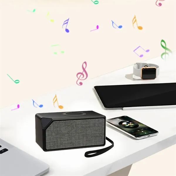 Desktop Bluetooth Speaker with Builtin Wireless Charging Pad - Desktop Bluetooth Speaker with Builtin Wireless Charging Pad - Image 3 of 4