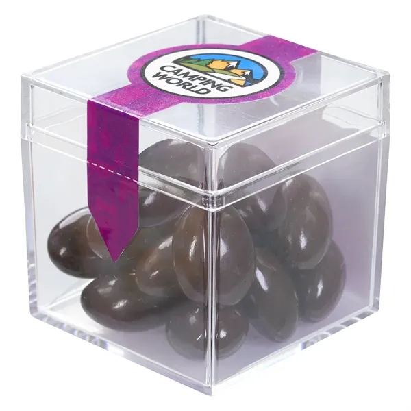 Custom Cube Shaped Acrylic Container With Candy
