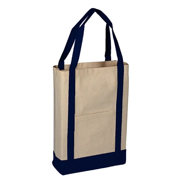 Two-Tone Canvas Deluxe Tote 14" x 16" x 4" Gusset Bag - Two-Tone Canvas Deluxe Tote 14" x 16" x 4" Gusset Bag - Image 9 of 11