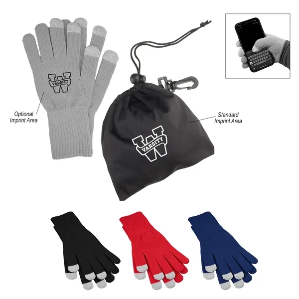 Touch Screen Gloves In RPET Pouch - Touch Screen Gloves In RPET Pouch - Image 0 of 20