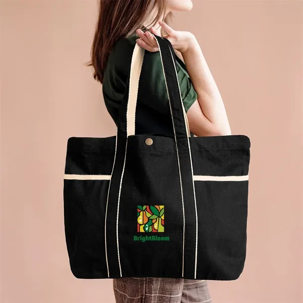 Aware™ 10 Oz. Recycled Cotton Canvas Tote Bag - Aware™ 10 Oz. Recycled Cotton Canvas Tote Bag - Image 8 of 8