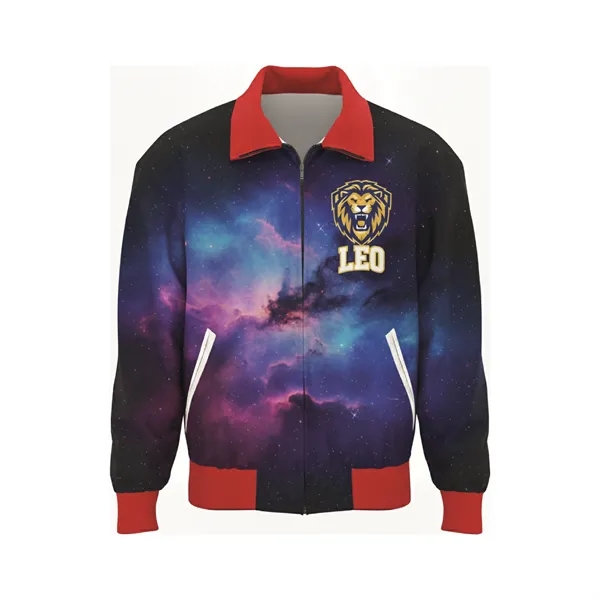 Dye Sublimated Men's Fold Down Collar Varsity Jacket - Dye Sublimated Men's Fold Down Collar Varsity Jacket - Image 4 of 4