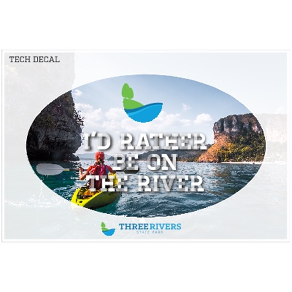 Tech Decal 5" x 3" Oval on a 6" x 4" Sheet - White Vinyl - Tech Decal 5" x 3" Oval on a 6" x 4" Sheet - White Vinyl - Image 0 of 0