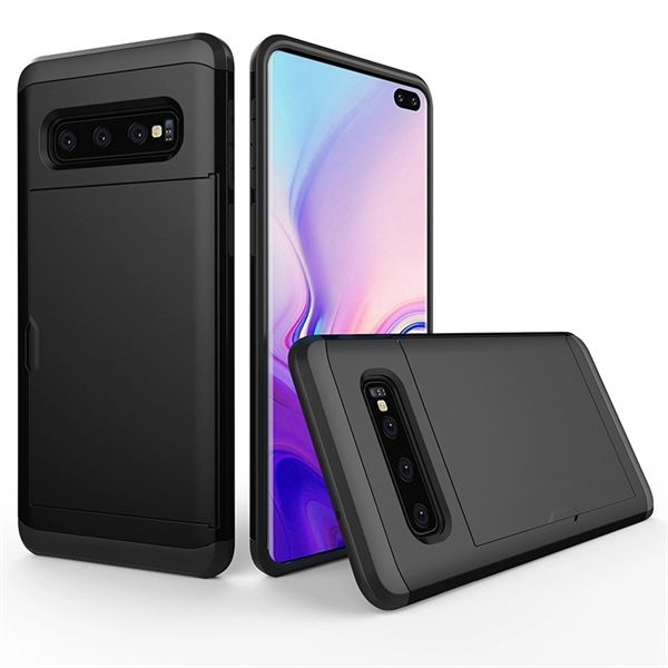 Samsung Galaxy S10+ Sliding Back Credit Card Case with Lip