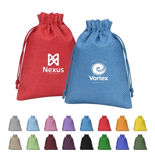 5.5"x4" Burlap Drawstring Bags Small Gift Pouch - 5.5"x4" Burlap Drawstring Bags Small Gift Pouch - Image 0 of 4