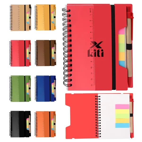 Pocket Memo Spiral Notebook W/ Sticky Notes&Pen
