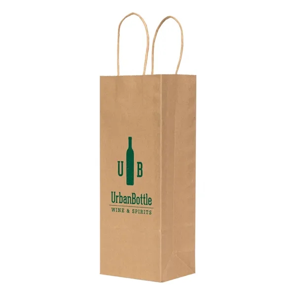 Recycled Natural Kraft Shopping Bag Wine Bottle Size - Recycled Natural Kraft Shopping Bag Wine Bottle Size - Image 1 of 1