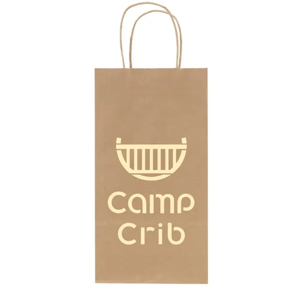 Recycled Natural Kraft Shopping Bag Two Wine Bottle Size - Recycled Natural Kraft Shopping Bag Two Wine Bottle Size - Image 0 of 1