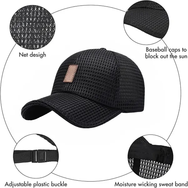 Men's Adjustable Mesh Breathable Sun Baseball Cap - Men's Adjustable Mesh Breathable Sun Baseball Cap - Image 2 of 4