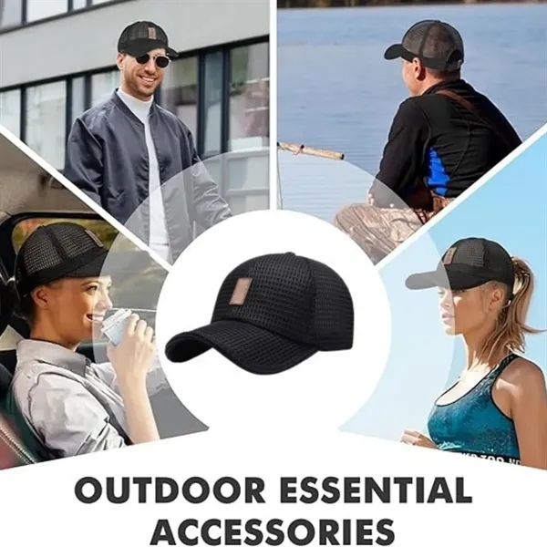 Men's Adjustable Mesh Breathable Sun Baseball Cap - Men's Adjustable Mesh Breathable Sun Baseball Cap - Image 3 of 4